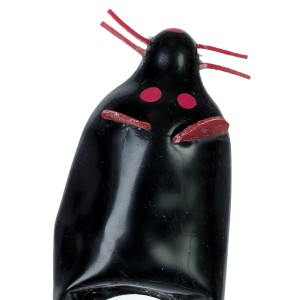 CONDOMERIE - PRÃSERVATIFS FANTAISIE PEINTS Ã LA MAIN SOURIS NOIRE XL